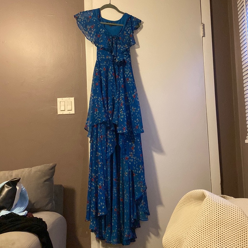 Lulus Ruffle Floral high low dress